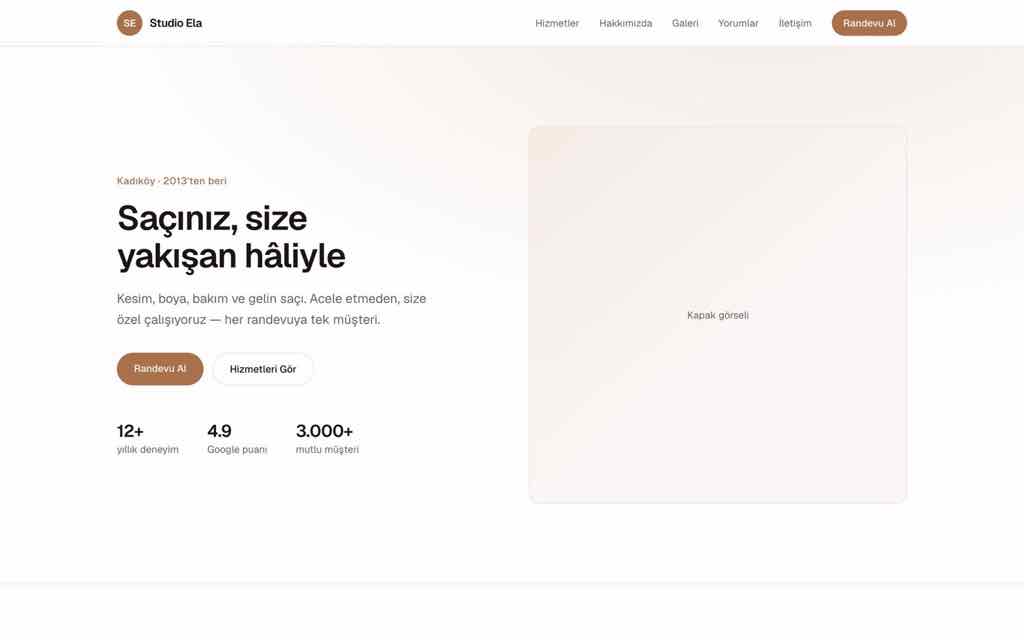 Web Şablon sitesinin ekran görüntüsü